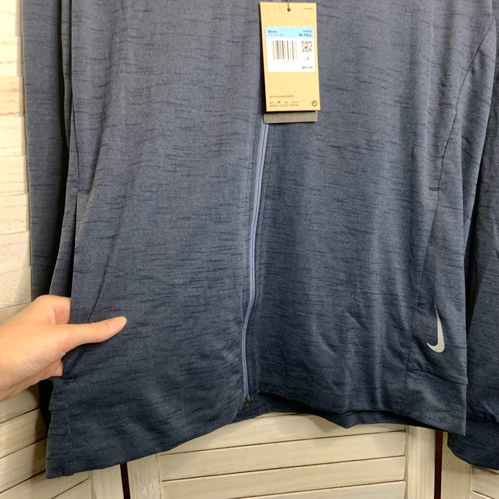 Nike Yoga Men’s Navy Blue Lightweight Zip Up Jacket Medium New - Picture 7 of 12